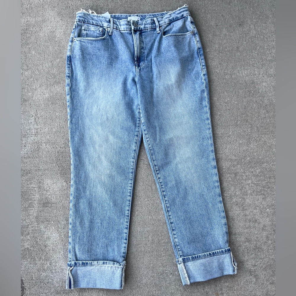 Good American the weekender cuffed denim jeans NWT - Picture 2 of 3